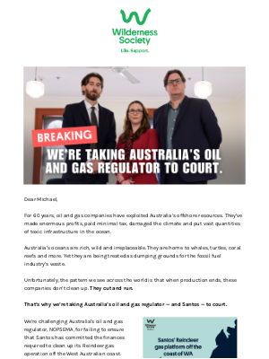 The Wilderness Society - We’re going to court over Santos’ mess