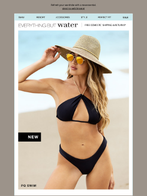 Everything But Water - A little black swimsuit to love | Complete your look with a great accessory