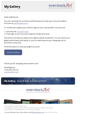overstockArt - Your overstockArt Gallery Account