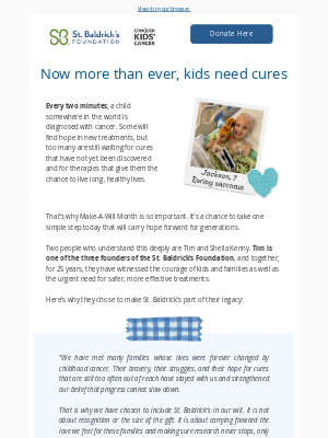 St Baldricks Foundation - Now more than ever, kids need cures 💛
