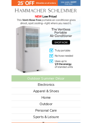 Hammacher Schlemmer - Cool Anywhere—No Hoses, No Installation Required, Now $120 Off!
