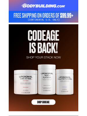 Bodybuilding - 🚨 CODEAGE IS BACK  🚨