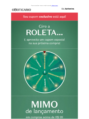 O Boticário (Brazil) - Gire a roleta e garanta um cupom! 🎡
