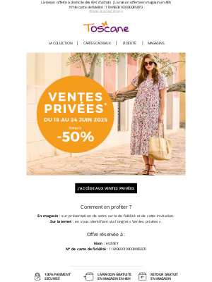 Toscane (France) - C’est parti pour les Ventes Privées : jusqu’à -50% !
