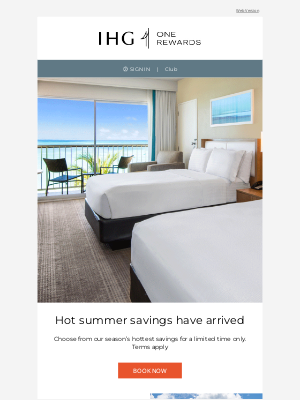 Intercontinental Hotel Group - Save 20%, 30% or 40% on summer stays