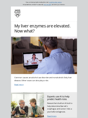 Mayo Clinic - My liver enzymes are elevated. Now what?