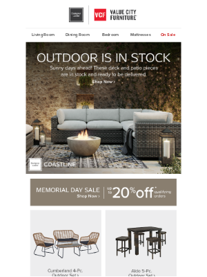 Value City Furniture - Outdoor, in stock. (And ready to be delivered!)