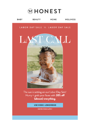 The Honest Company - FINAL HOURS: Save 20% sitewide
