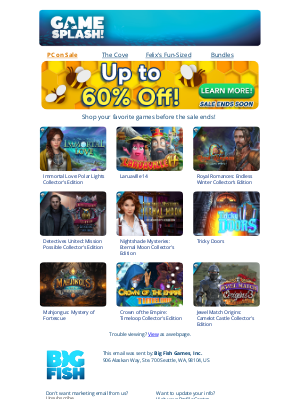 Big Fish Games - ⌚ You can still save up to 60% 👀