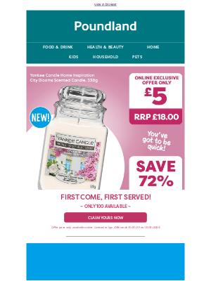 Poundshop - £5 YANKEE CANDLE 🌸 ACT FAST!