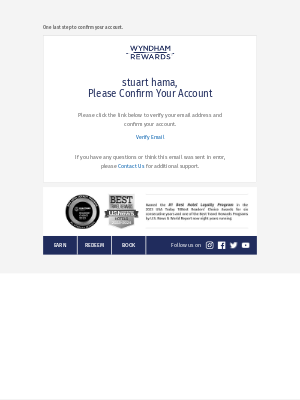 Wyndham Hotel Group - Verify Your Email Address