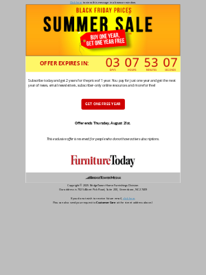 furniture today - Last chance to save 50% on a subscription