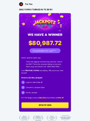 BitStarz Casino - $81K Jackpot Claimed… from FREE Daily Spins! 🎉
