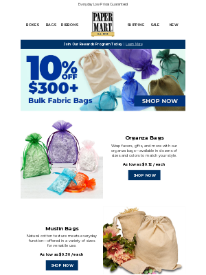 Paper Mart - Stylish, Reusable Fabric Bags – Save 10% on Bulk