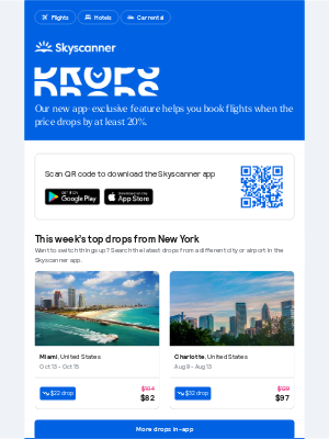 Skyscanner  - Biggest price drops from New York