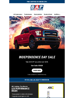 Buy Auto Parts - Independence Day Sale!