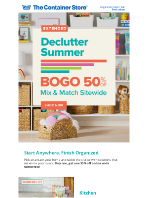 The Container Store - BOGO 50% Off EXTENDED Sitewide!