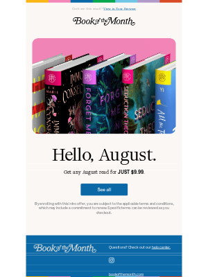 Book of the Month - Five August picks.