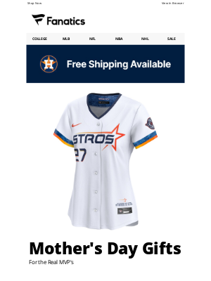 Fanatics - Mom Deserves Best --> Astros Gifts Ship Free!