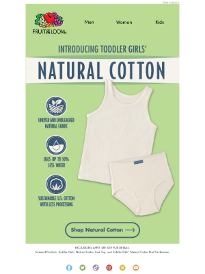 Fruit of the Loom - Shop our natural cotton collection for toddlers.