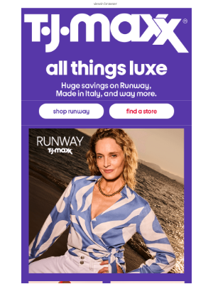 T.J. Maxx - Runway + Made in Italy 💜💚❤️