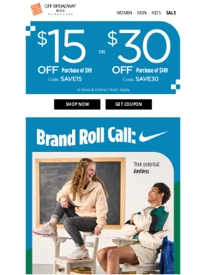 Rack Room Shoes - $15 to $30 OFF, we see you.