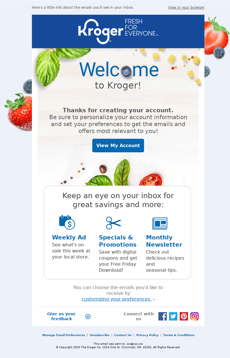 The Kroger Co. - Welcome to your Kroger emails!