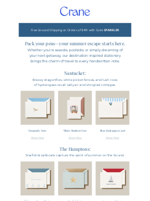 Crane & Co. - Summer Destinations: Beautiful Correspondence