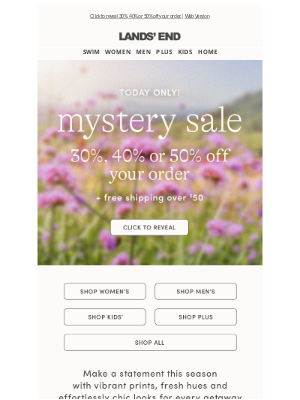 Lands' End - A new Mystery Sale starts NOW!