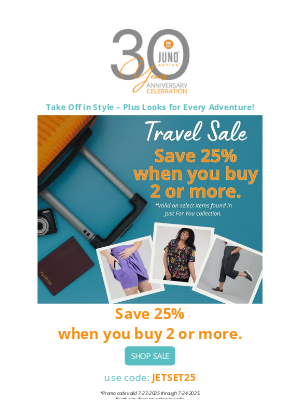 JunoActive - Curves on the go...Travel Sale!