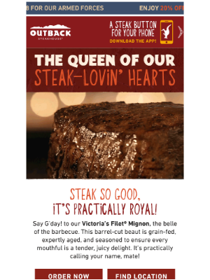Outback Steakhouse - This Filet’s Practically Royalty 👑