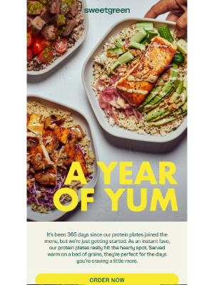 sweetgreen - Celebrate a year of protein plates