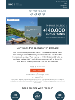 Intercontinental Hotel Group - Time’s almost up: Earn 140K bonus points 💰