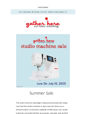 Gather - ☀️ The Studio Machine Sale Drop