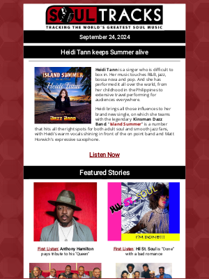 SoulTracks, LLC - Heidi Tann keeps the Summer alive, plus an Earth Wind & Fire movie coming