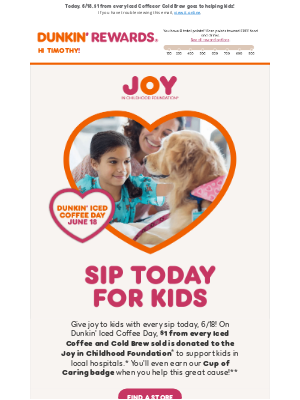 Dunkin' Donuts - Give back on Dunkin’ Iced Coffee Day 🥰