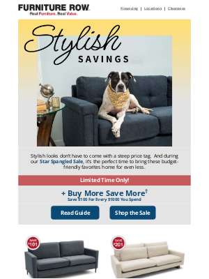 Furniture Row - Stylish Savings — Spotlighting Our Affordable Furniture!