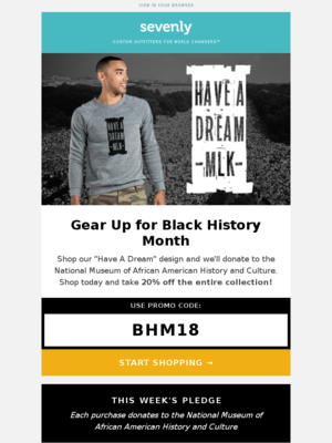 MLK Day marketing email from Sevenly