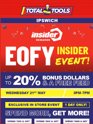 Total Tools (Australia) - Amos, Ipswich VIP Insider Event | On TOMORROW