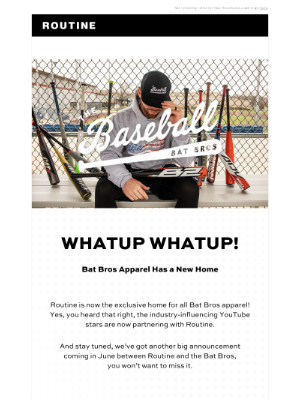 Routine Baseball - Bat Bros Apparel is Now Exclusively At Routine!