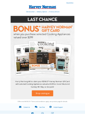 Harvey Norman (Australia) - Last Chance | Bonus* Gift Card with selected Cooking Appliances