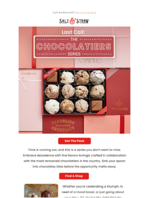 Salt & Straw - Last Call For The Chocolatiers Series