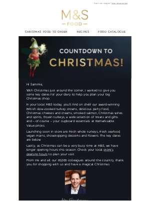 Marks and Spencer (United Kingdom) - Plan your Christmas shop in store