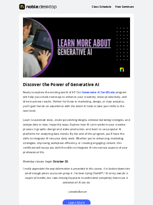 Noble Desktop - Master Generative AI for Marketing, Design, and Business