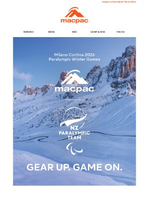Macpac (Australia) - Macpac x NZ Paralympic Team