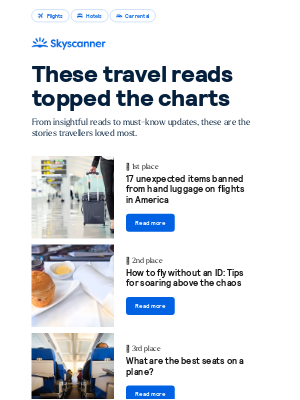 Skyscanner  - Our most unexpected inbox hits this month