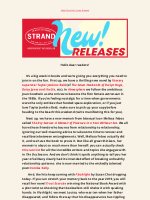 strandbookstore - Just Arrived at Strand: Taylor Jenkins Reid, Ysra Daley-Ward, and more!