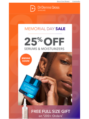 25% Off Serums! Your Perfect Serum Awaits! 🧖‍♀️ Plus, Free Full Size Gift!