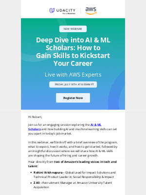 Udacity - [Live Webinar] Meet the Amazon experts behind your future in AI