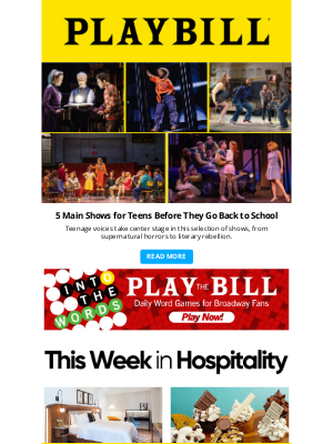 Playbill - 5 Main Shows for Teens Before They Go Back to School